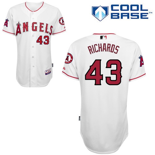 Garrett Richards #43 MLB Jersey-Los Angeles Angels of Anaheim Men's Authentic Home White Cool Base Baseball Jersey